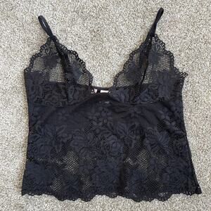 Victoria’s Secret Black Lace Crop Top Bralette Small Grunge Goth Y2K Wimsigoth
